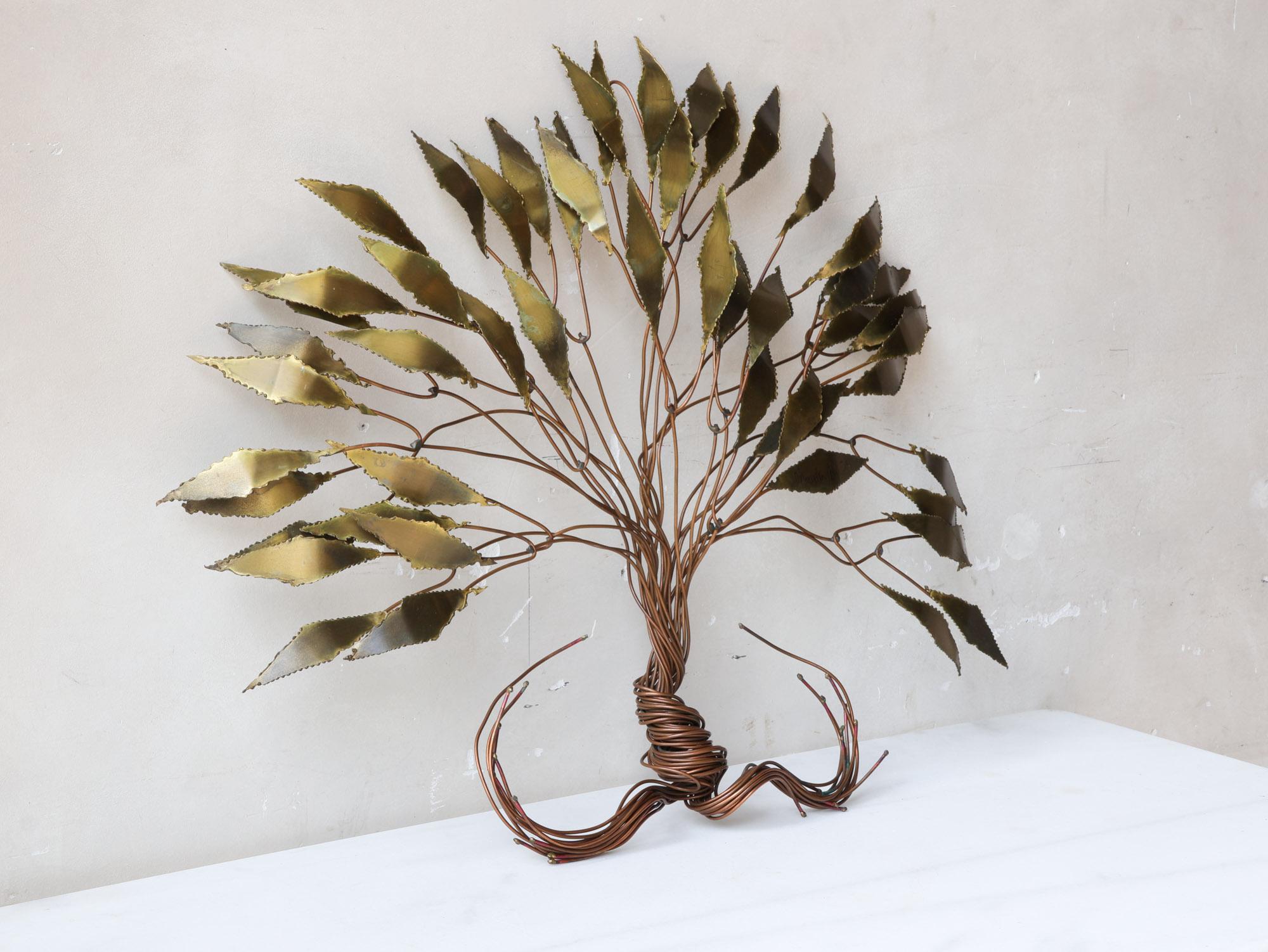 Brass Daniel d'Haeseleer tree wall sculpture For Sale