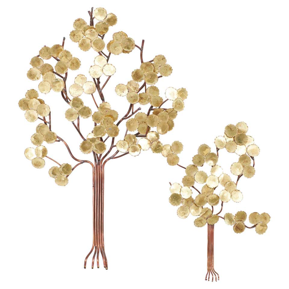 Bijan Brass Tree Wall Sculpture Italy 1980 at 1stDibs | bijan trees