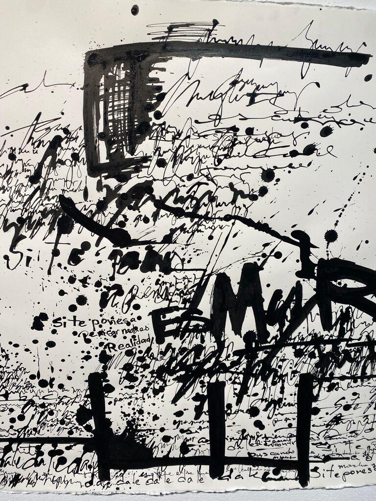 Asemic N004.23 - Abstract Painting by Daniel Diaz-Tai