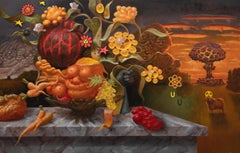 Urianium Oil Painting on Panel Pareidolia Surrealism Still Life In Stock