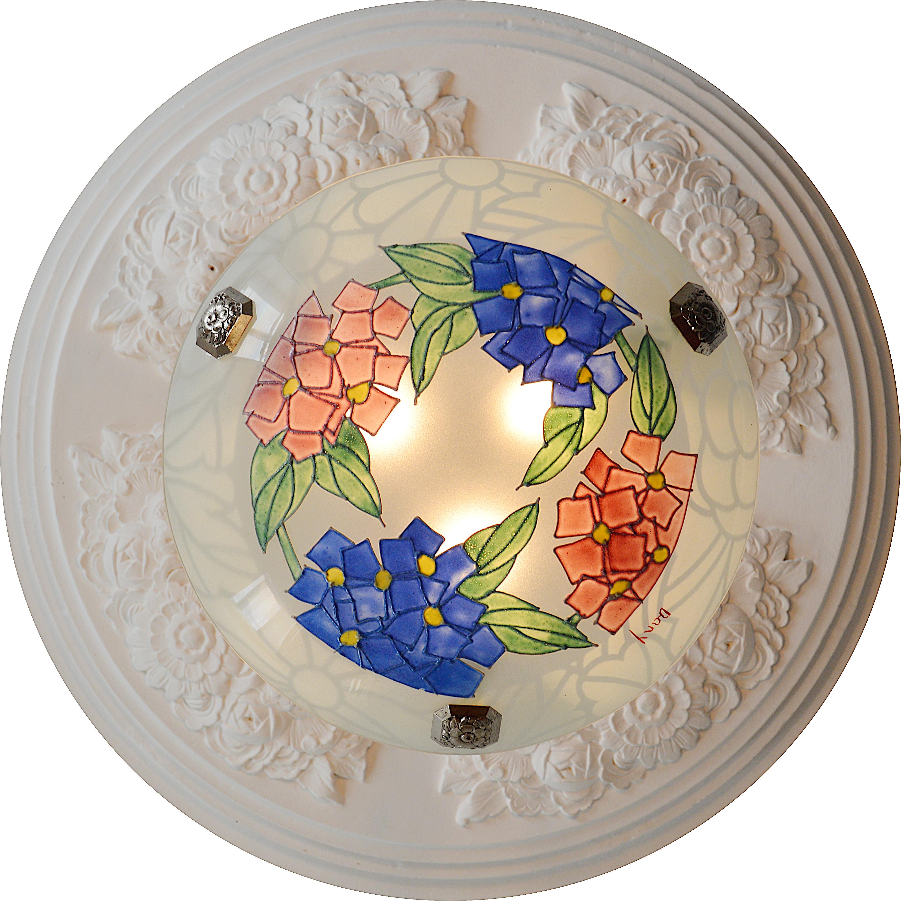Smaltato Lampadario a sospensione Art Déco Daniel Drancourt, 1920 in vendita