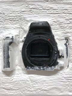 "Minolta" Original 35mm camera sculpted in plaster & wood of 'White box series'