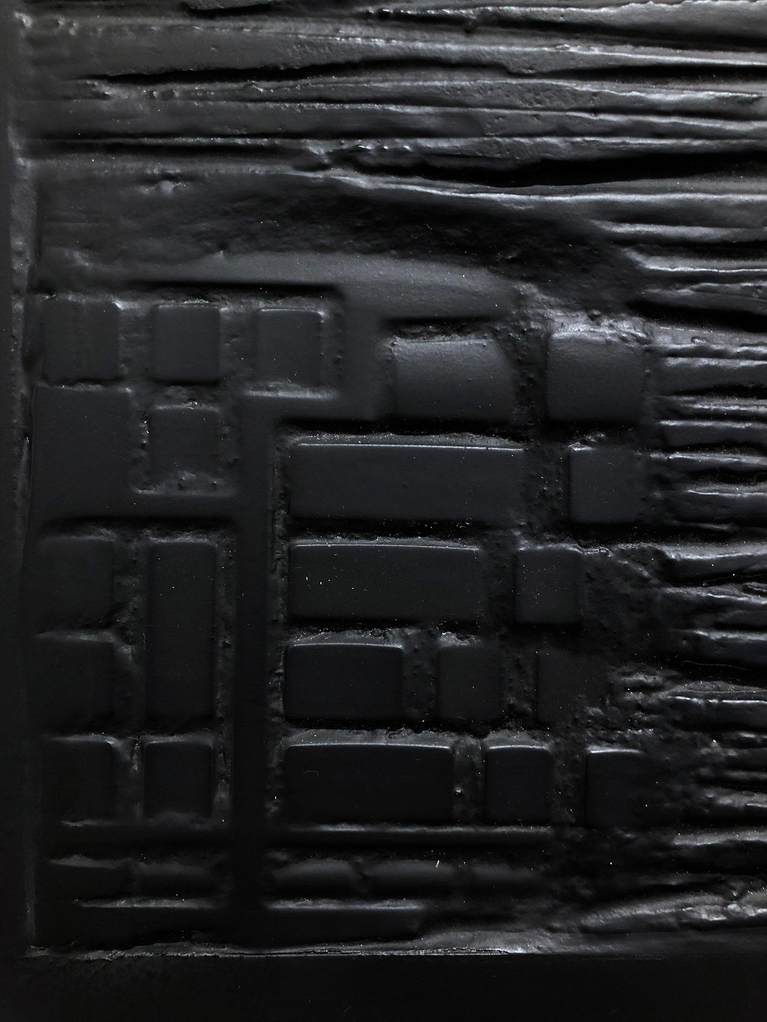 “Pen Decline 1 - 2 - 3 in Black” (Archeology series) Computer Keyboard Sculpture - Brown Abstract Painting by Daniel Fiorda