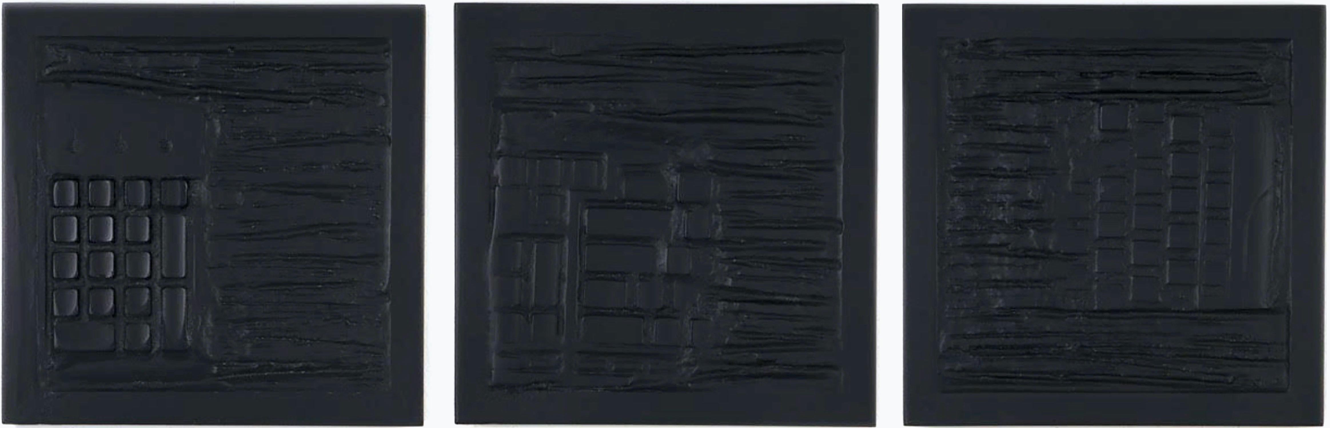 Daniel Fiorda Abstract Painting - “Pen Decline 1 - 2 - 3 in Black” (Archeology series) Computer Keyboard Sculpture