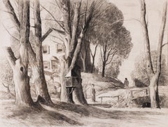 Spring Valley, New Hope School, American Impressionist Landscape with Figures