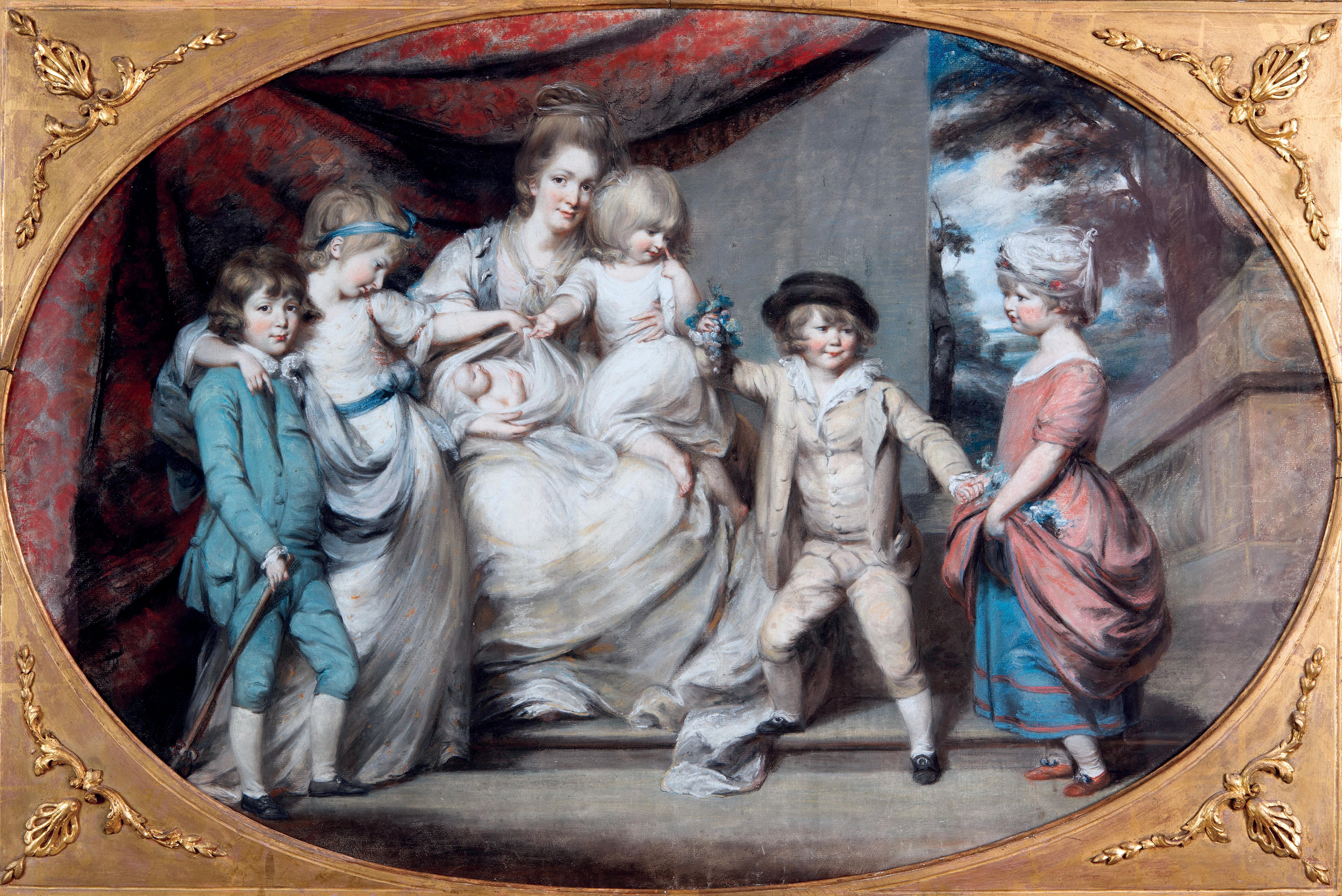 Daniel Gardner Portrait Painting - Sophia, Lady de Clifford and her Children