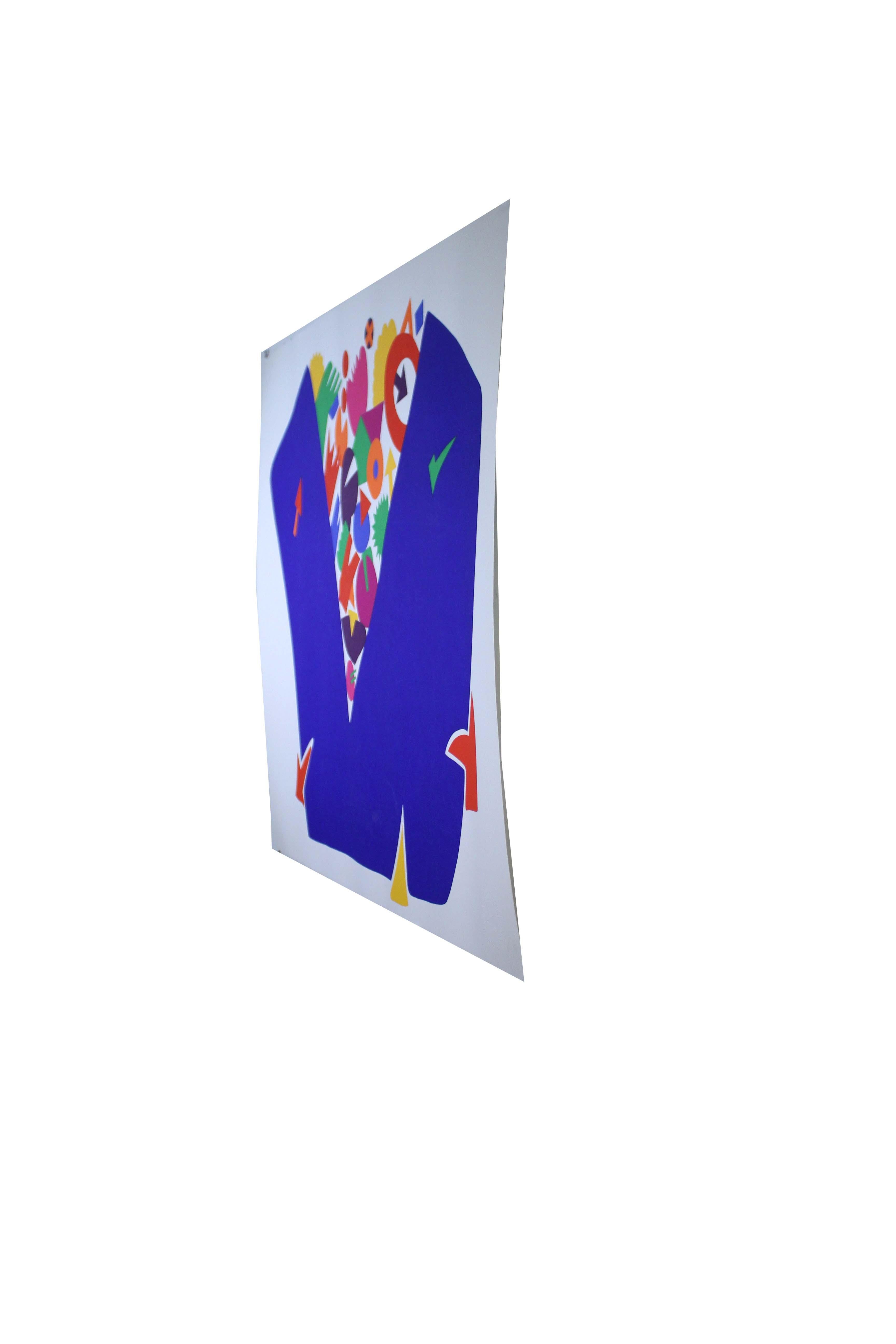 Daniel Gelakoska Blue Bowl Contemporary Serigraph with Embossed Artist Seal 2