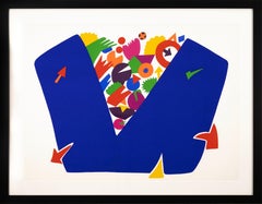 Daniel Gelakoska Blue Vase Contemporary Serigraph with Embossed Artist Seal