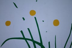 Daniel Gelakoska Embossed Flowers Contemporary Serigraph with Embossed Artist