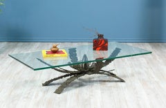 Tavolino da caffè astratto in bronzo Daniel Gluck