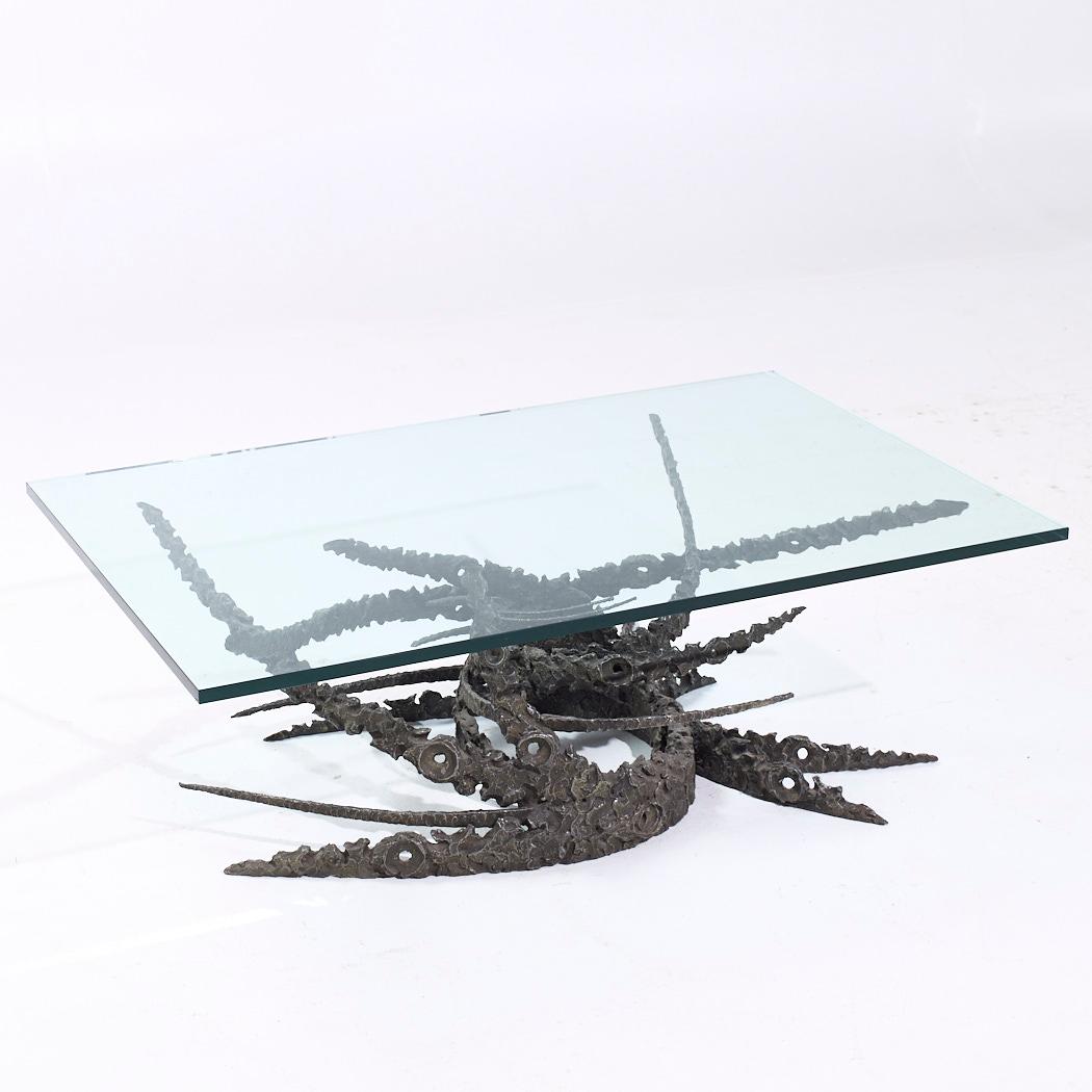 Fin du 20e siècle Table basse en bronze brutaliste Daniel Gluck, milieu de siècle en vente