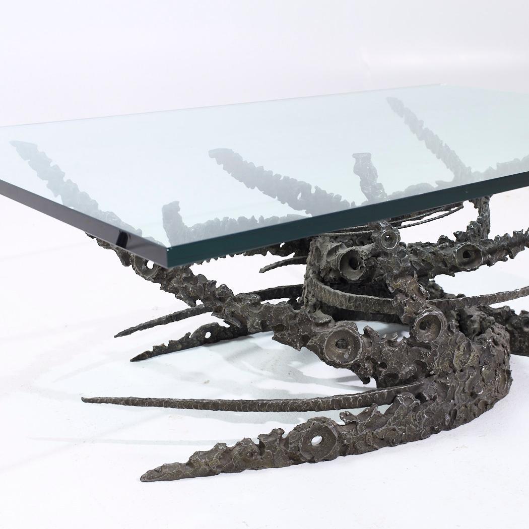 Table basse en bronze brutaliste Daniel Gluck, milieu de siècle en vente 1