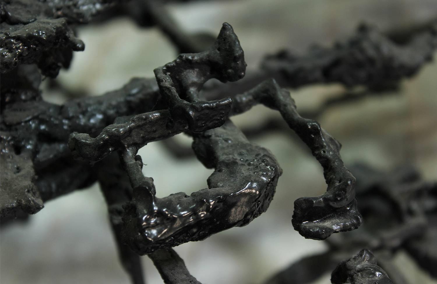 Daniel Gluck Sculptural Brutalist Bronze Coffee Table In Excellent Condition In Los Angeles, CA