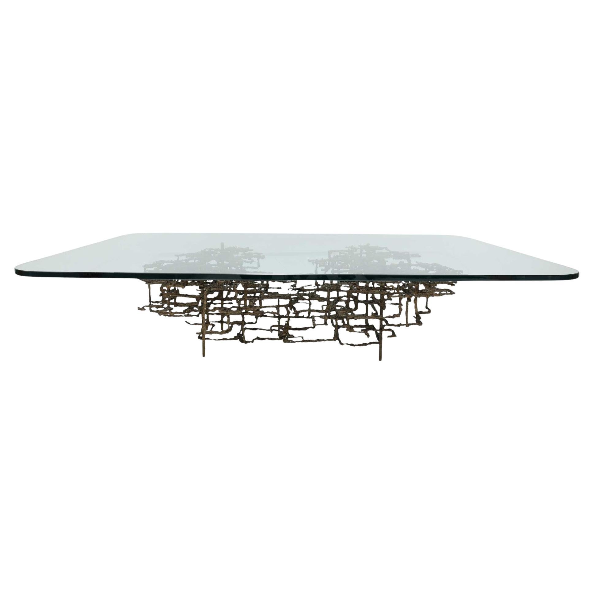 Daniel Gluck Sculptural Coffee Table in Bronze, 1970s