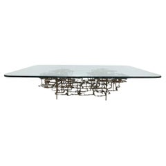 Daniel Gluck Skulpturaler Couchtisch aus Bronze, 1970er Jahre