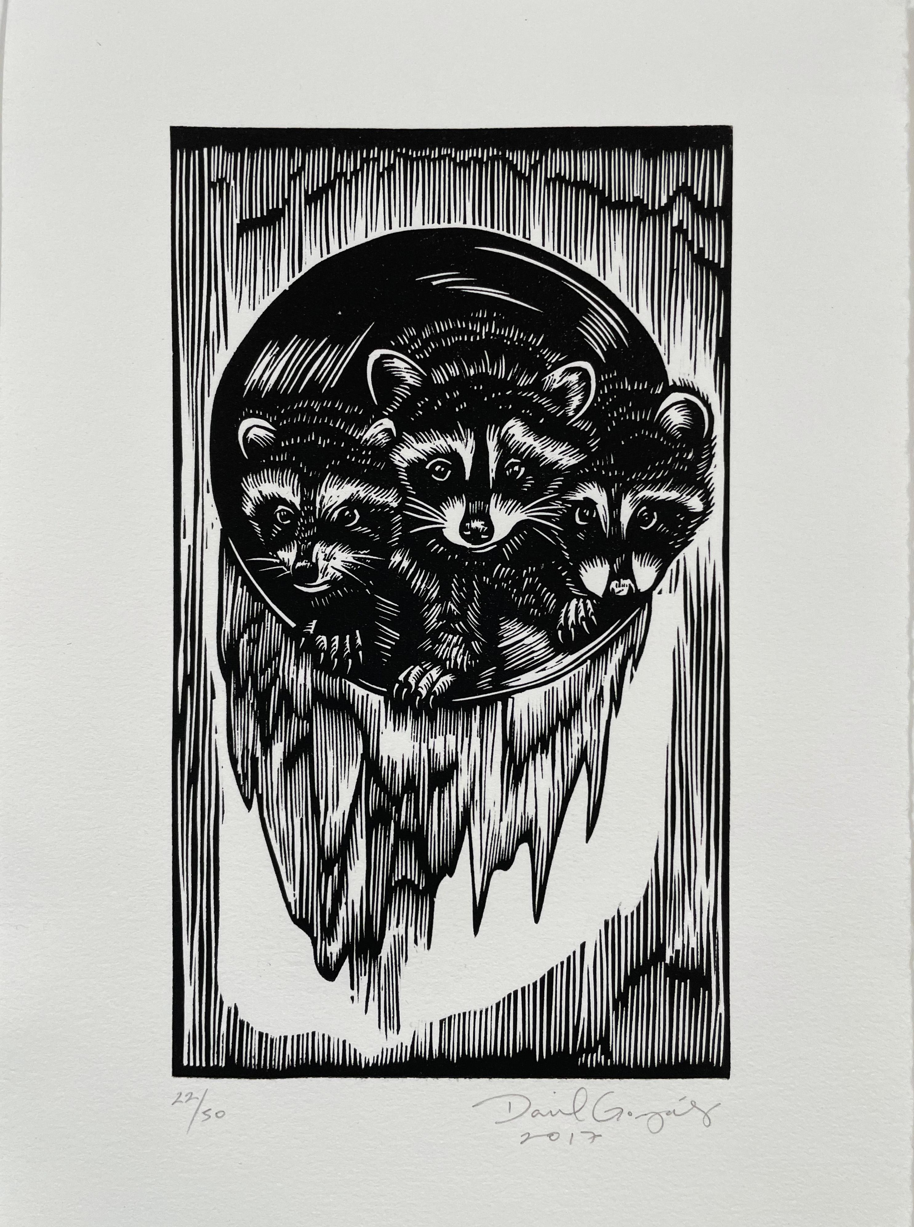 Raccoons, by Daniel Rodriguez - Print by Daniel Gonzalez