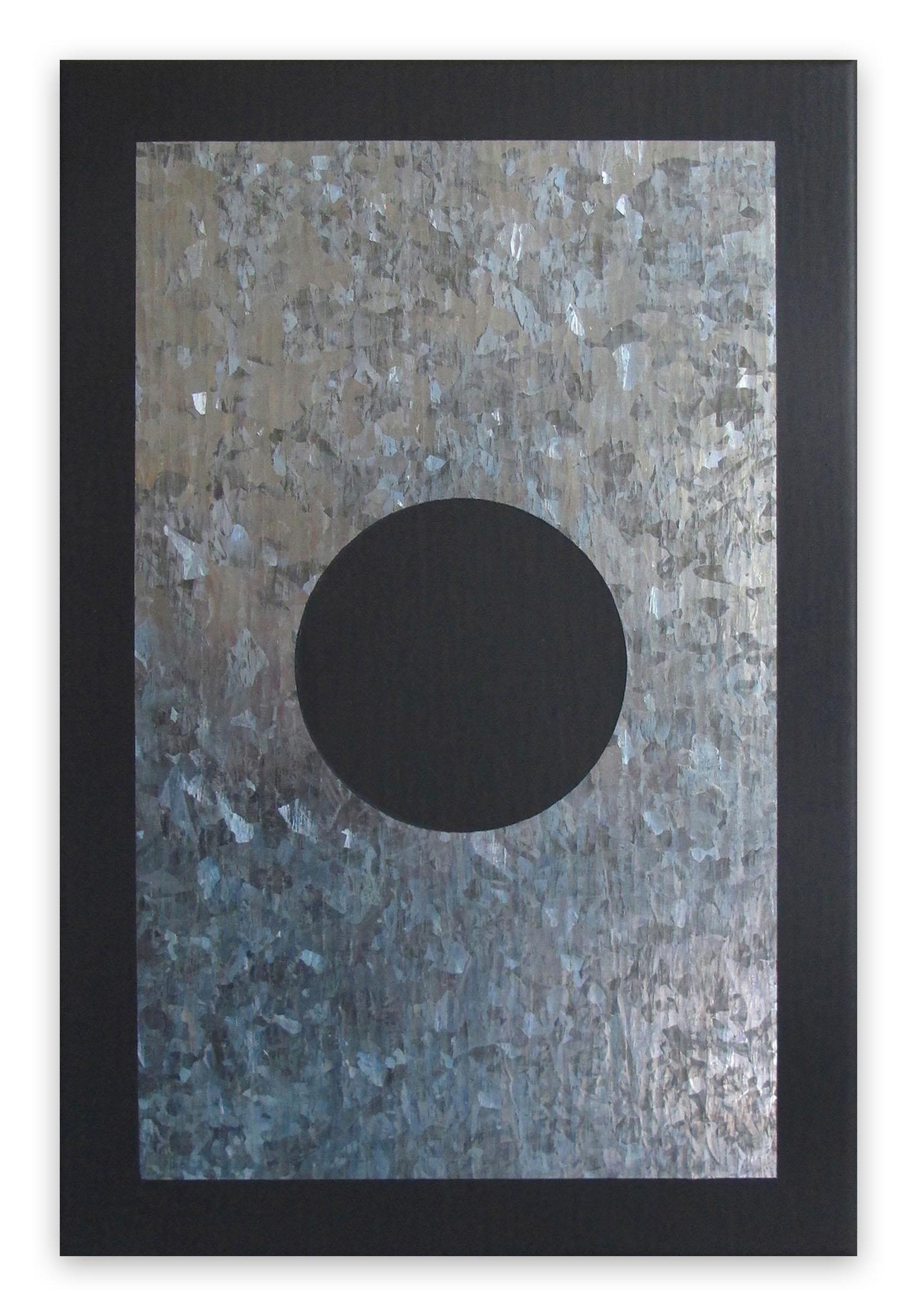 O2A-B, 2018 (Abstraktes Gemälde) (Schwarz), Abstract Painting, von Daniel Göttin