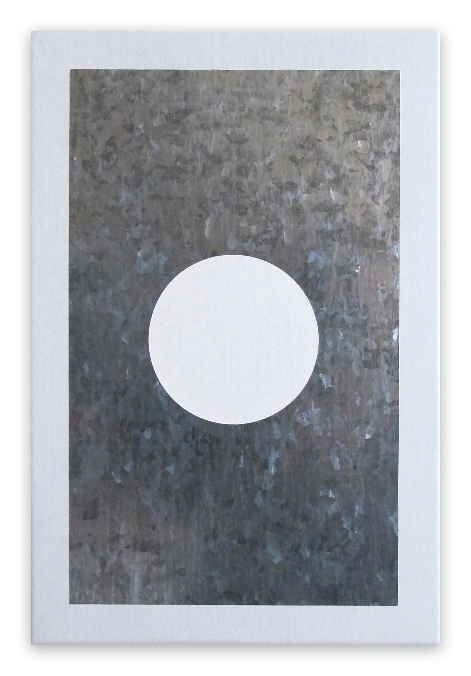 O3A-B, 2018 (Abstract painting) - Gray Abstract Painting by Daniel Göttin