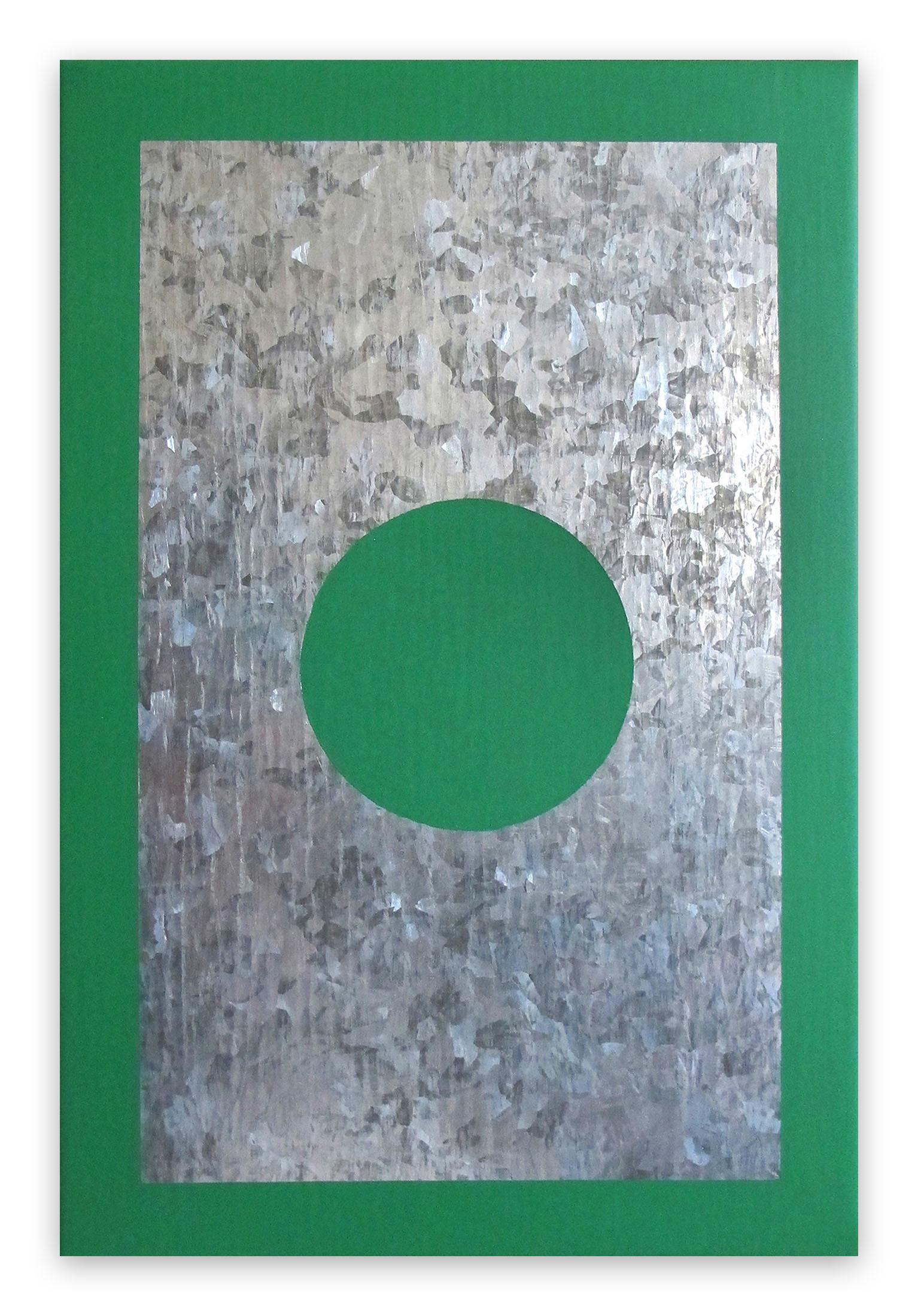 O6A-B, 2018 (Abstraktes Gemälde) (Blau), Abstract Painting, von Daniel Göttin