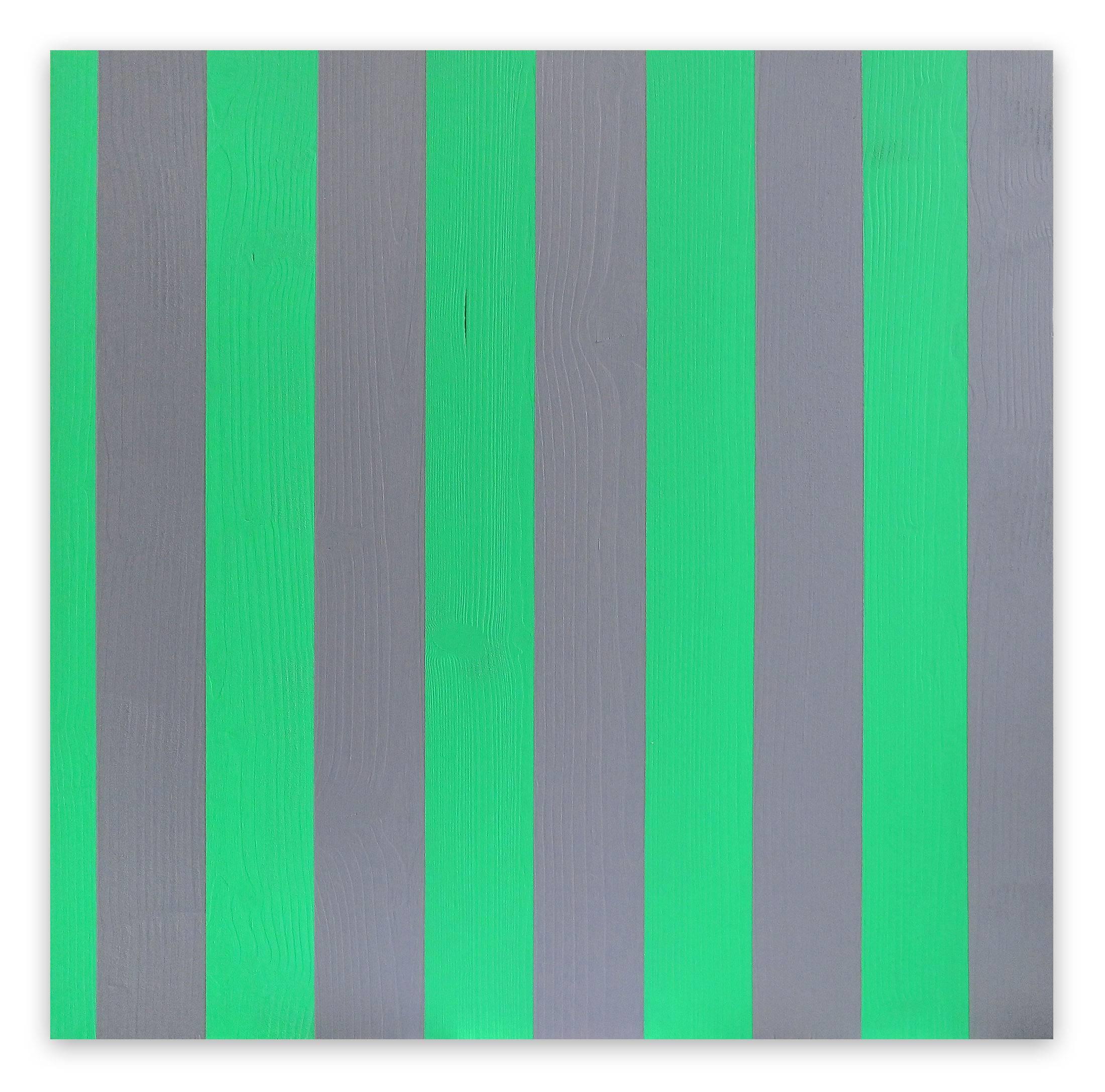 Untitled 20, 2009 (Abstract Painting)

Acrylic on wood - Unframed

This work is one of many similar works consisting of acrylic painted cut off wood.

The rhythm of the vertical stripes are resulting from the wooden sections glued by the