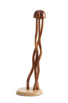 Escultura Medusa de Madera, Madera de Cedro sobre Arce, Artista Contemporáneo