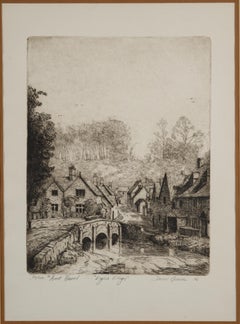 Daniel Graves "English Village" Framed Etching 20/100, 1976