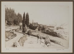 Daniel Graves Italian Country Landscape Etching 39/100, 1982