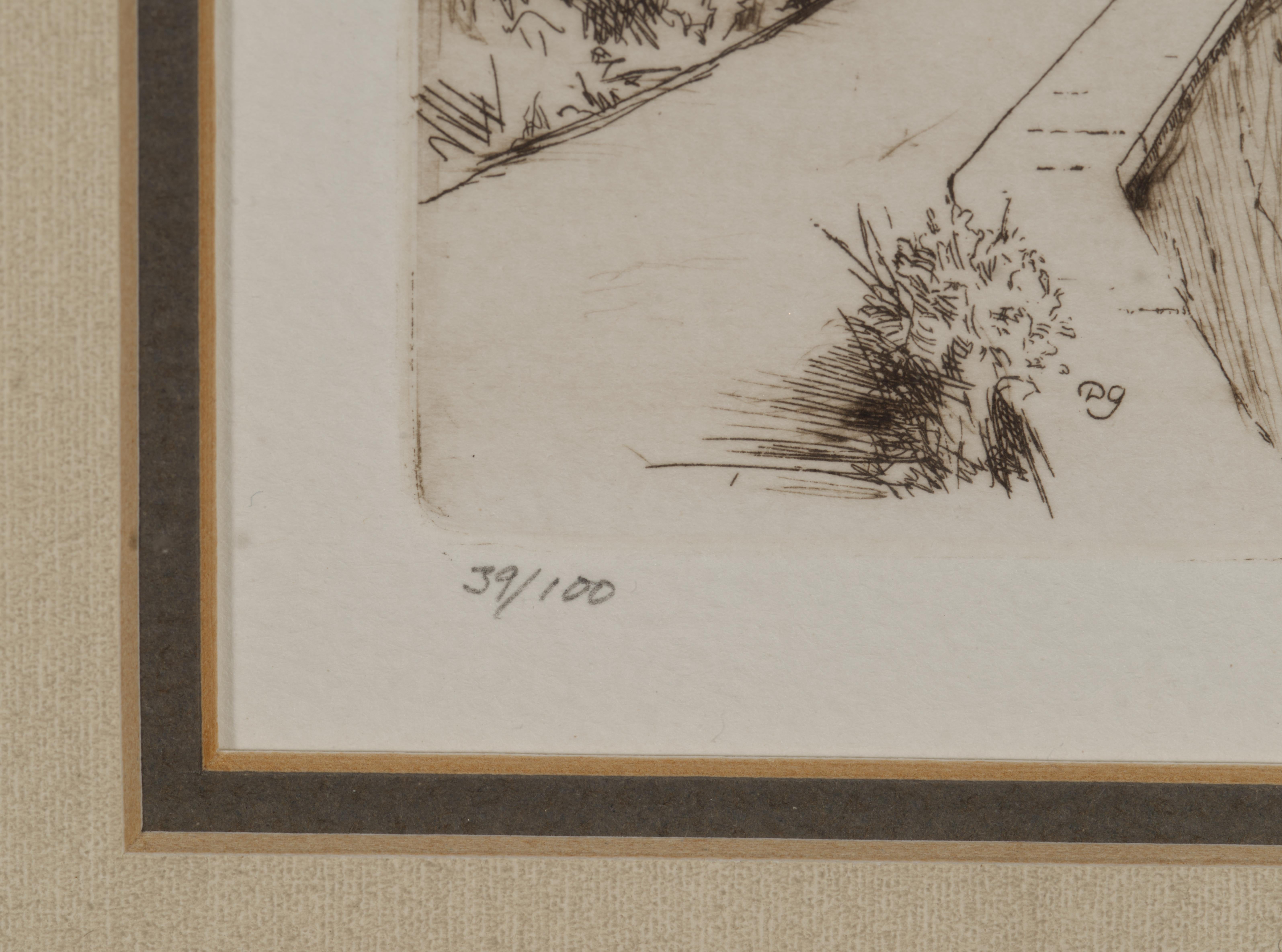 Daniel Graves Paysage italien à l'eau-forte 39/100, 1982 Bon état - En vente à Clifton Springs, NY