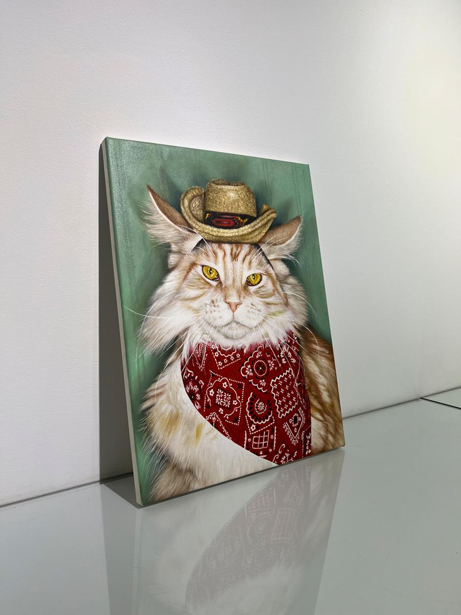 Cowboy Kitty (Cameo Tabby) - Other Art Style Painting by Daniel Handal