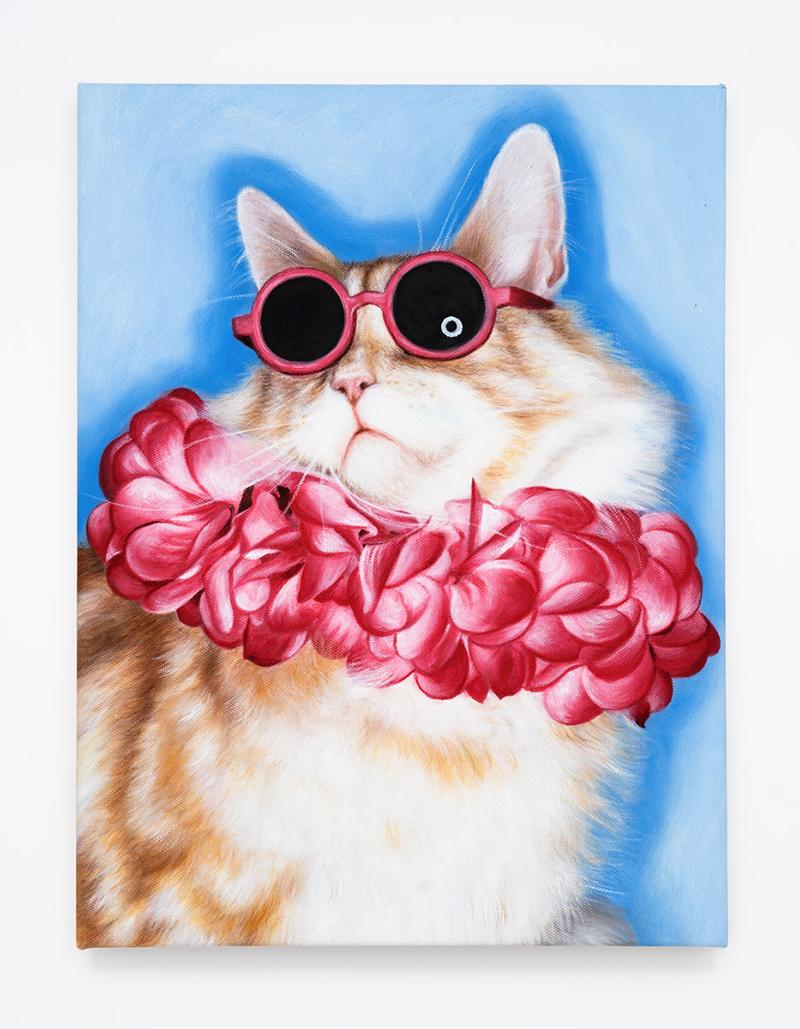 Daniel Handal Animal Painting - Hawaiian Kitty (Cream Tabby II)