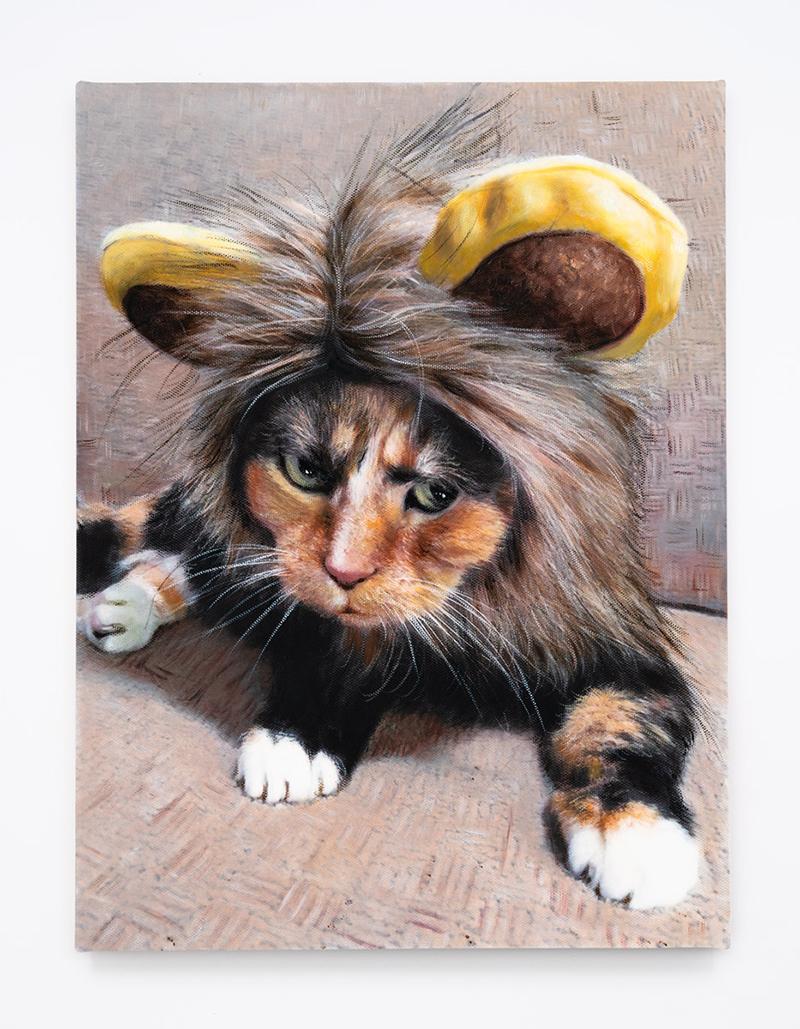Daniel Handal Animal Painting - Lion Kitty (Tortoiseshell II)
