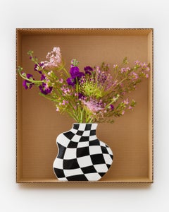 Purple Matthiola & Bishop’s Flower (B+W Checkered)