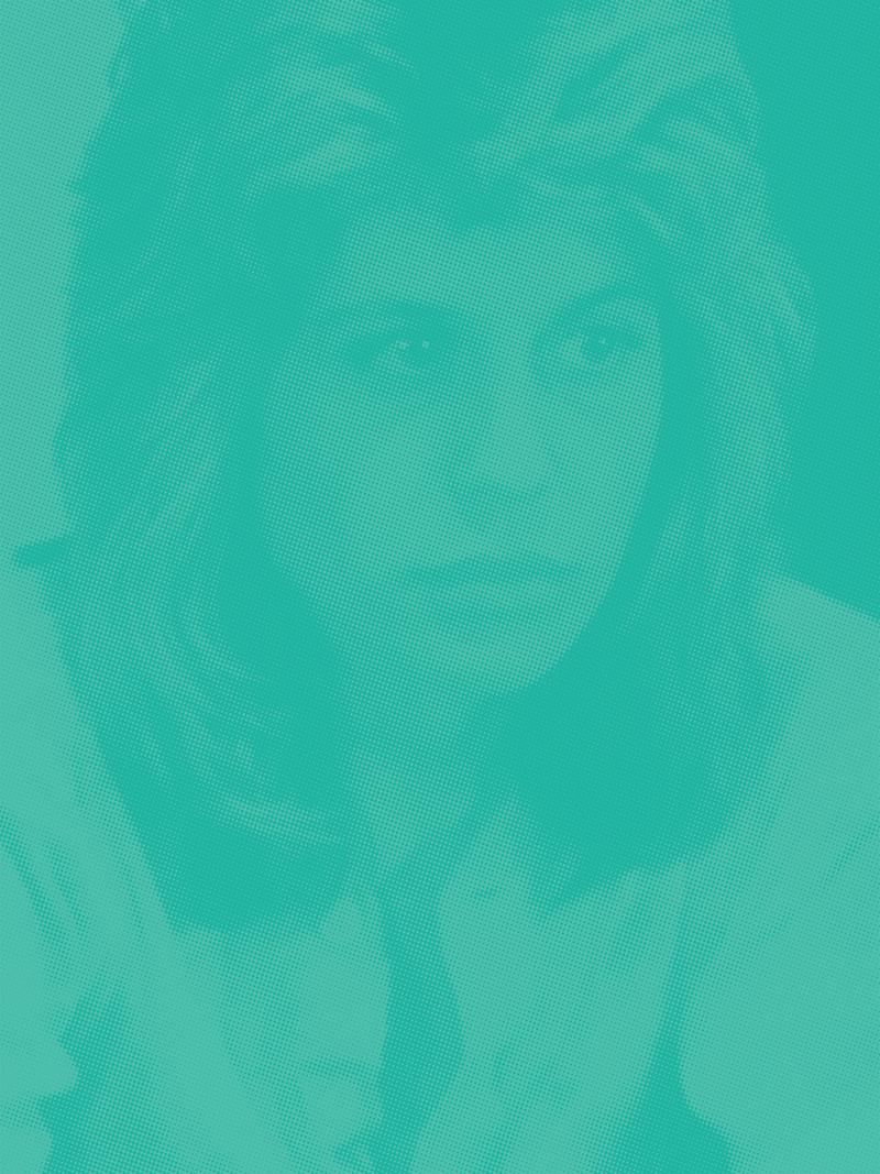 Linda Hamilton nel ruolo di Sarah (Tiffany Blue I) - Print di Daniel Handal