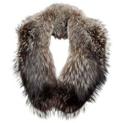 Daniel Hechter Brown & White Fox Fur Collar