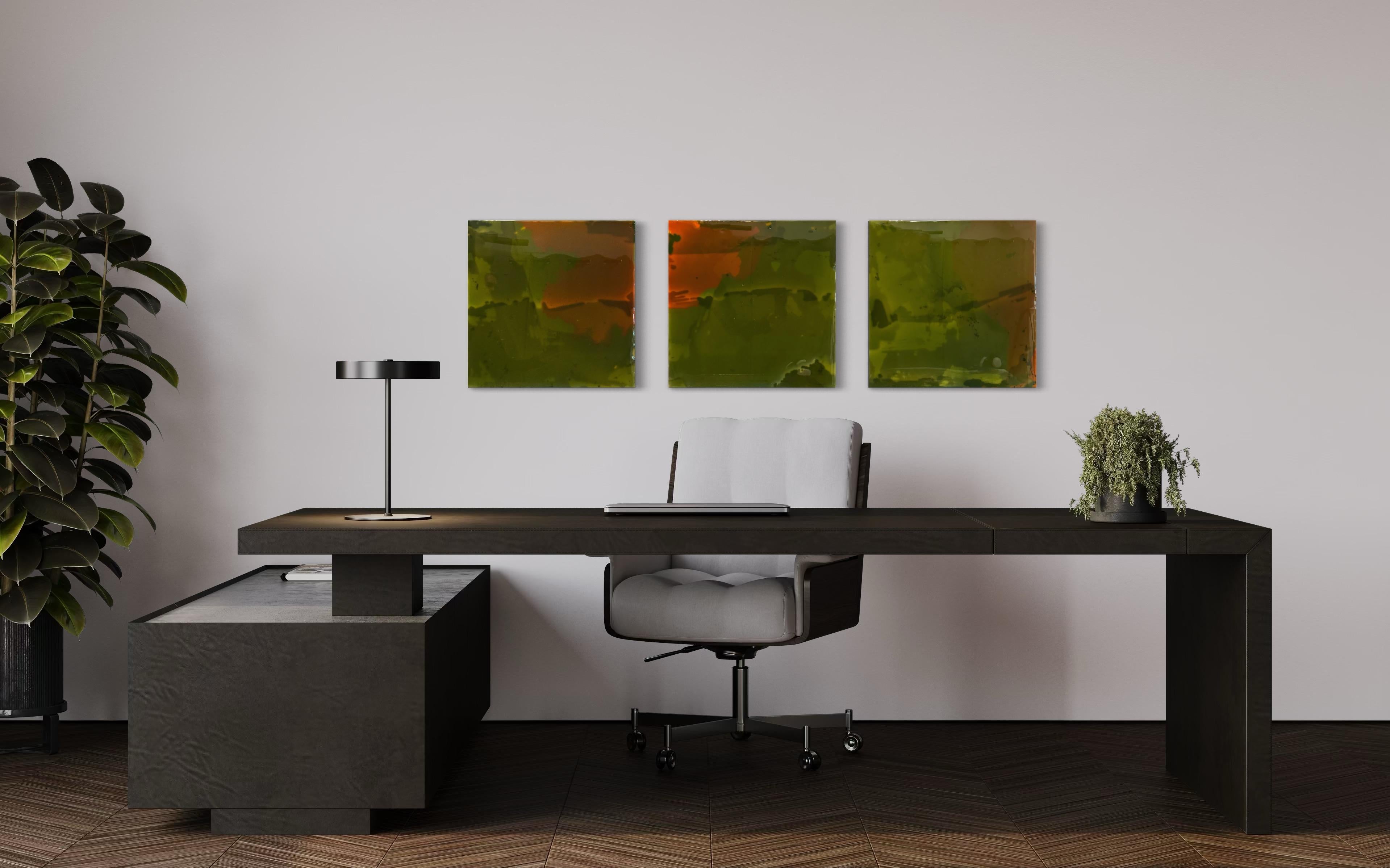 A LITTLE STORMY INSIDE 1, art en résine de style libre, pièce unique, faite à la main - Abstrait Art par Daniel Hellermann