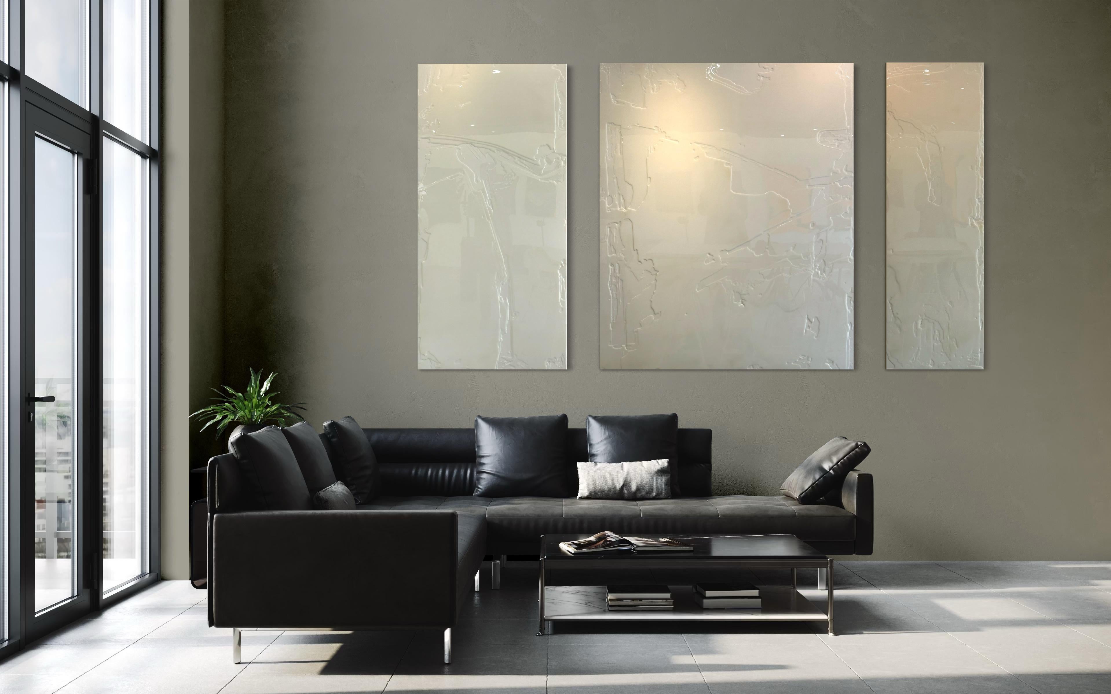 Triptychon / Unique Piece
handmade
Resin and Pigments on Wood
Artwork consists of 3 Parts:
- 50 x 150 cm / 75 x 150 cm / 125 x 150 cm
20 x 59 in / 29.5 x 59 in / 49 x 59 in

As a self-taught artist, he uses the unique expression of resin materials