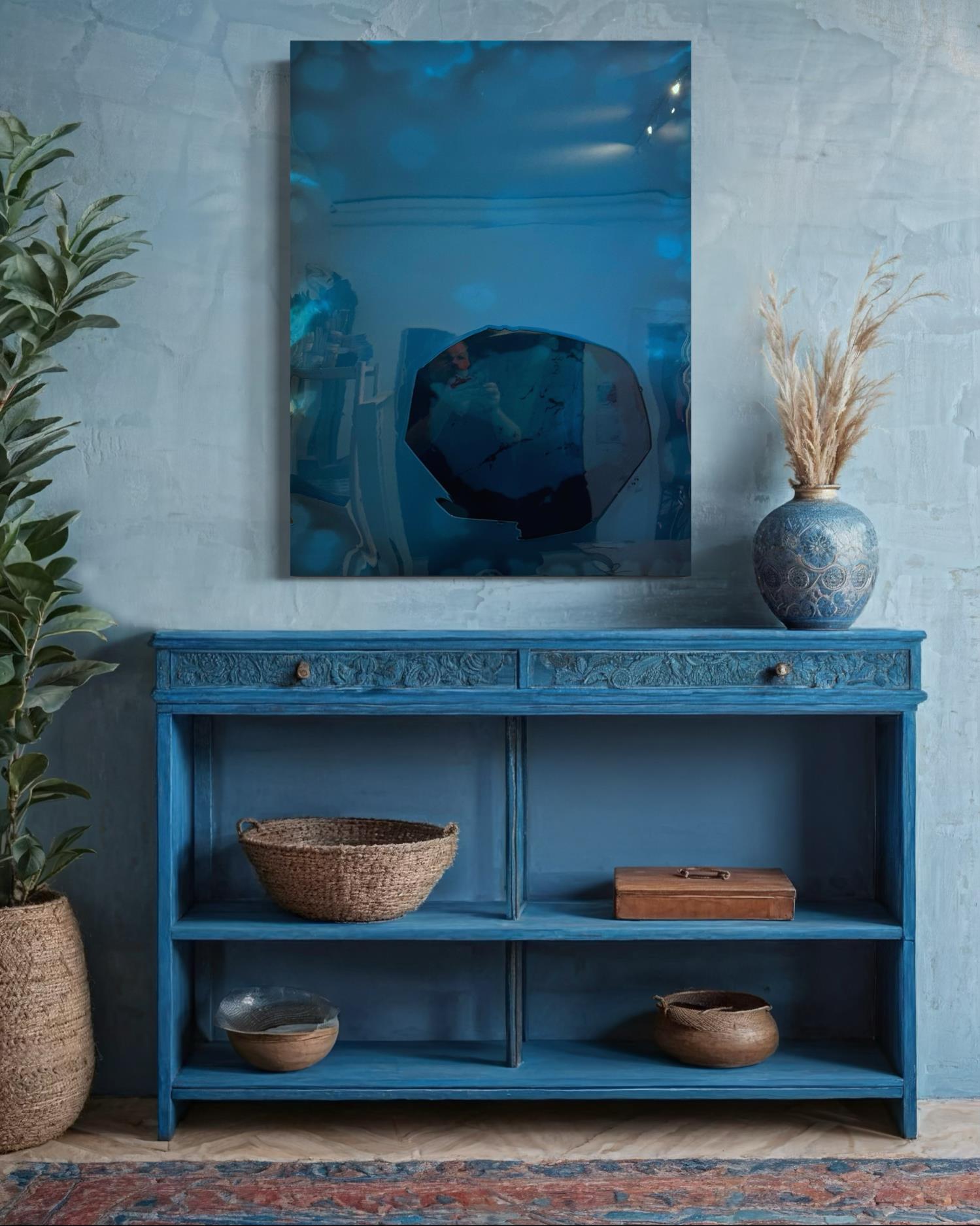 THE OCEAN EYE, art en résine de style libre, pièce unique, faite à la main - Abstrait Art par Daniel Hellermann