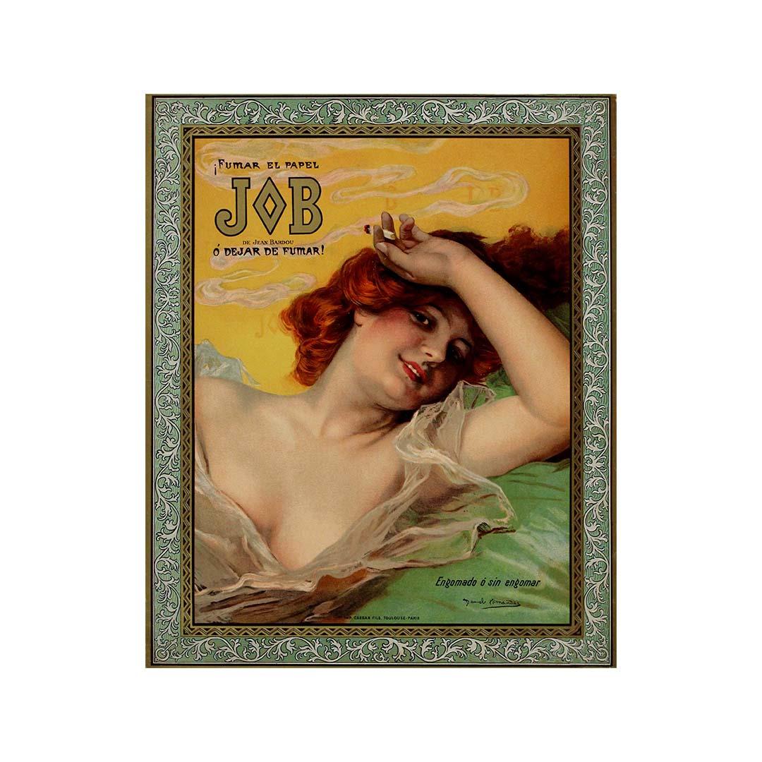 Jugendstil-Werbeplakat für Fumar el papel JOB, um 1900 im Angebot 2
