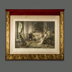 Daniel Hernández Morillo Period Colored Framed Etching