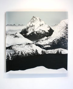 Dante's Peak- Figurative, Landscape, Abstract, Mixed Media, Wood Panel, Mountain