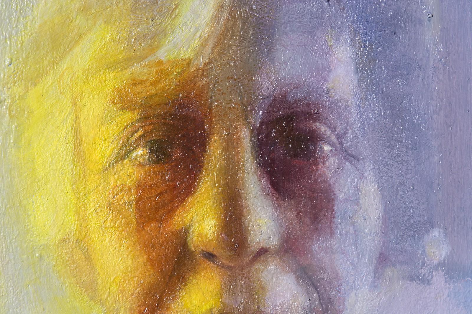 Artist's Mother Margaret - vibrant, portrait, female, figurative, oil on canvas - Realist Painting by Daniel Hughes