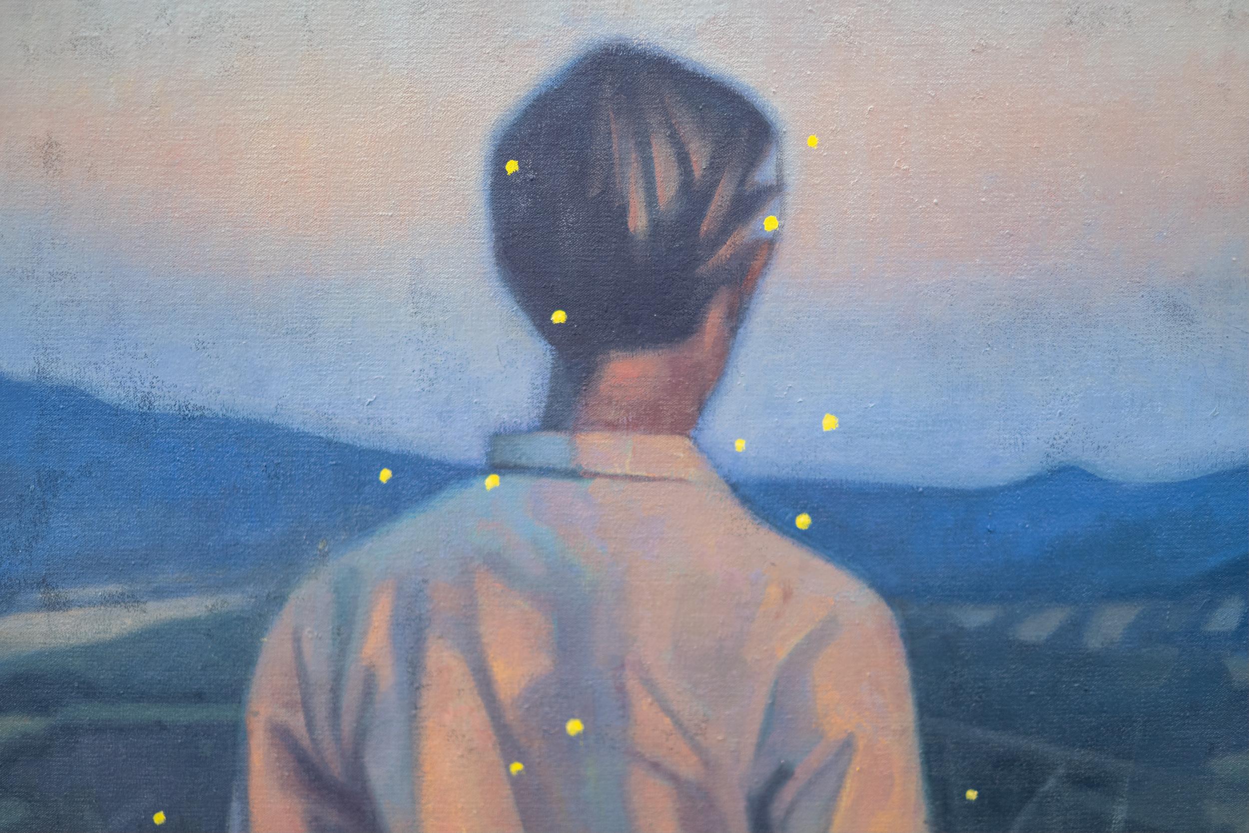 Fireflies II - contemporary, figurative, portrait, oil on canvas For Sale 1