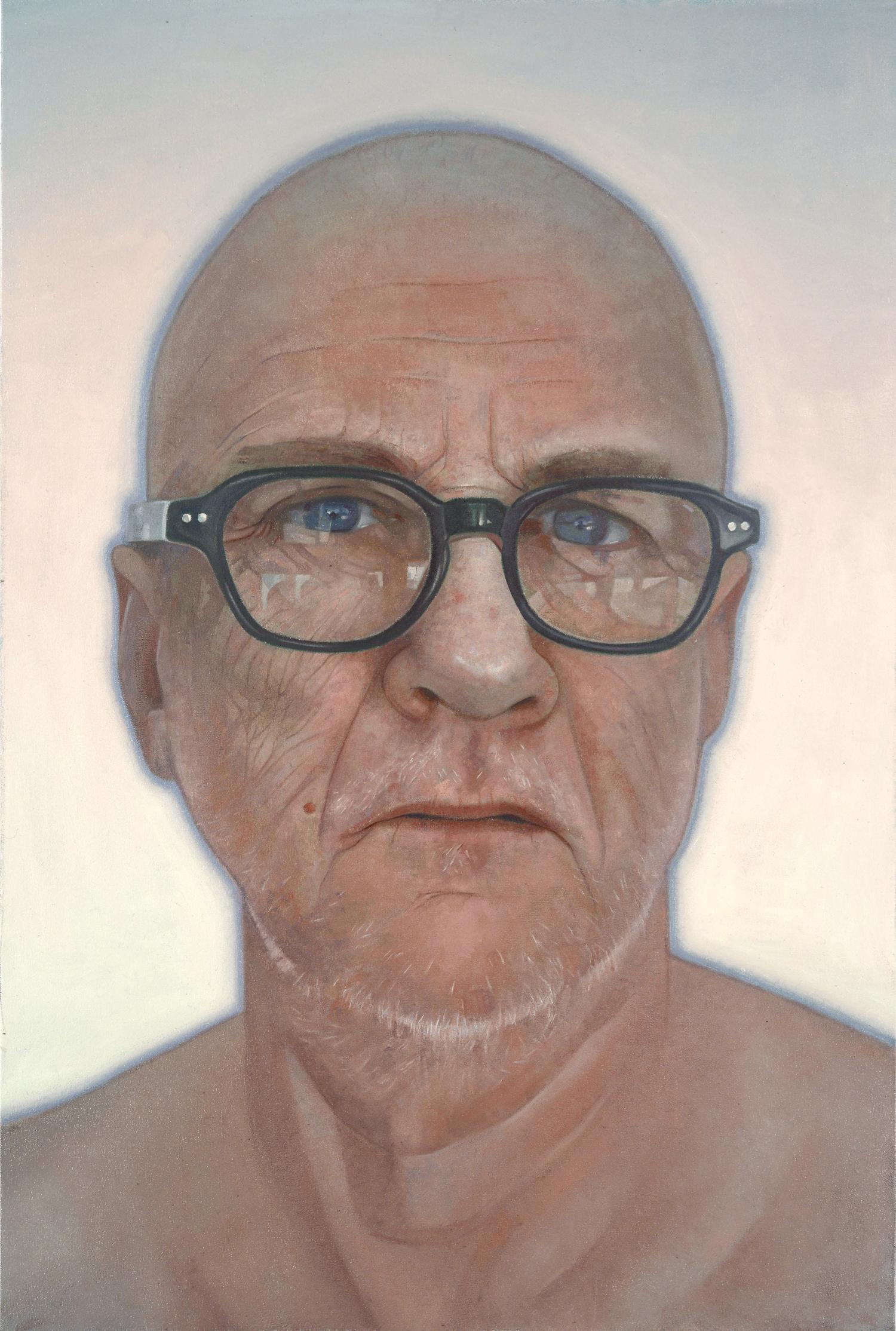 Daniel Hughes Portrait Painting - Sculptor - expressive, male, figurative, realism, portrait, oil on canvas