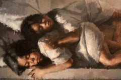 Ragazze addormentate - contemporaneo, figurativo, ritratto, acrilico, olio su tavola