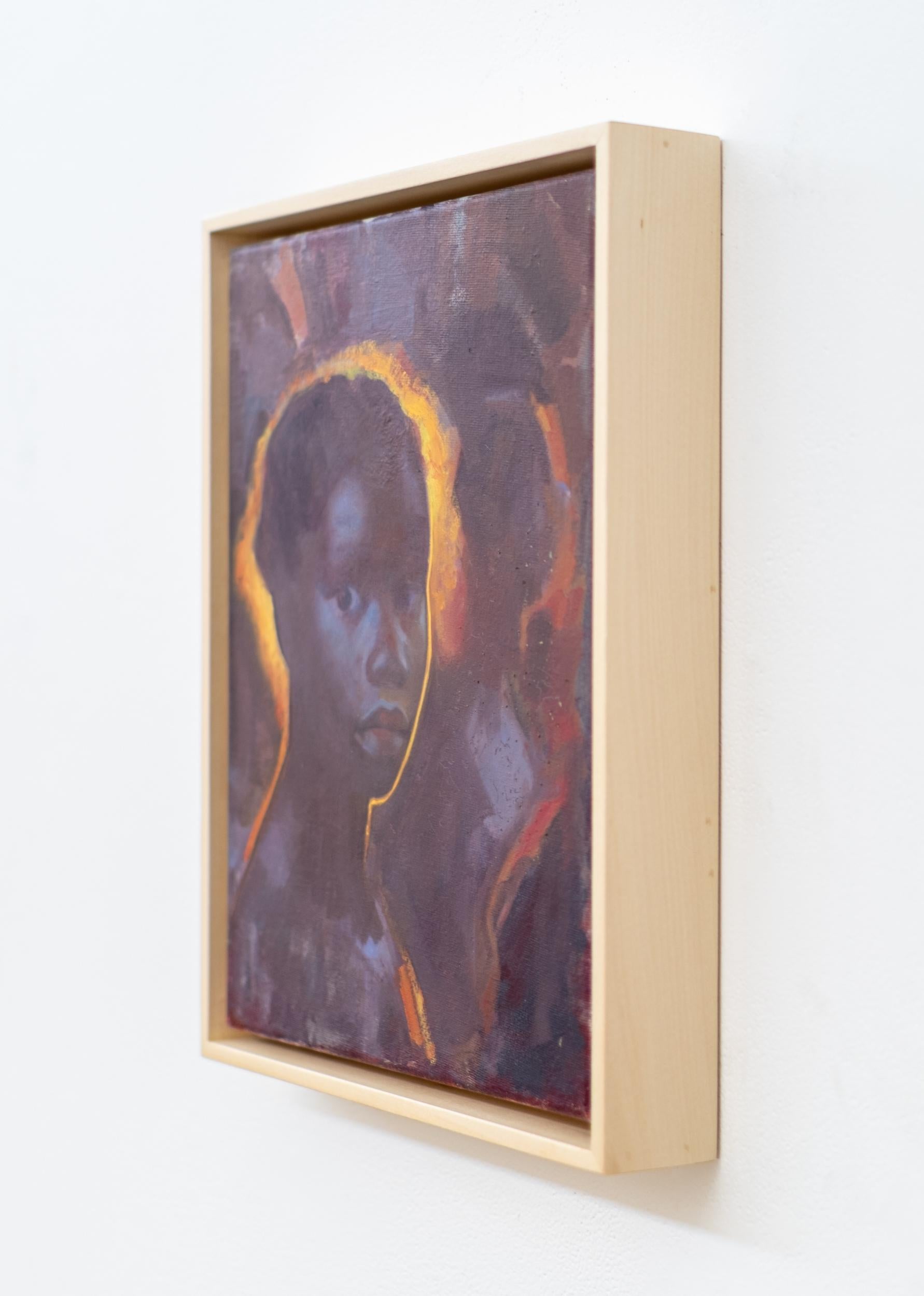 This realistic oil painting is a portrait of a young Kenyan girl by Daniel Hughes.

Internationally recognized as a fine artist, Daniel Hughes has painted a haunting image with this new portrait. In all of his figurative work, Hughes attempts to