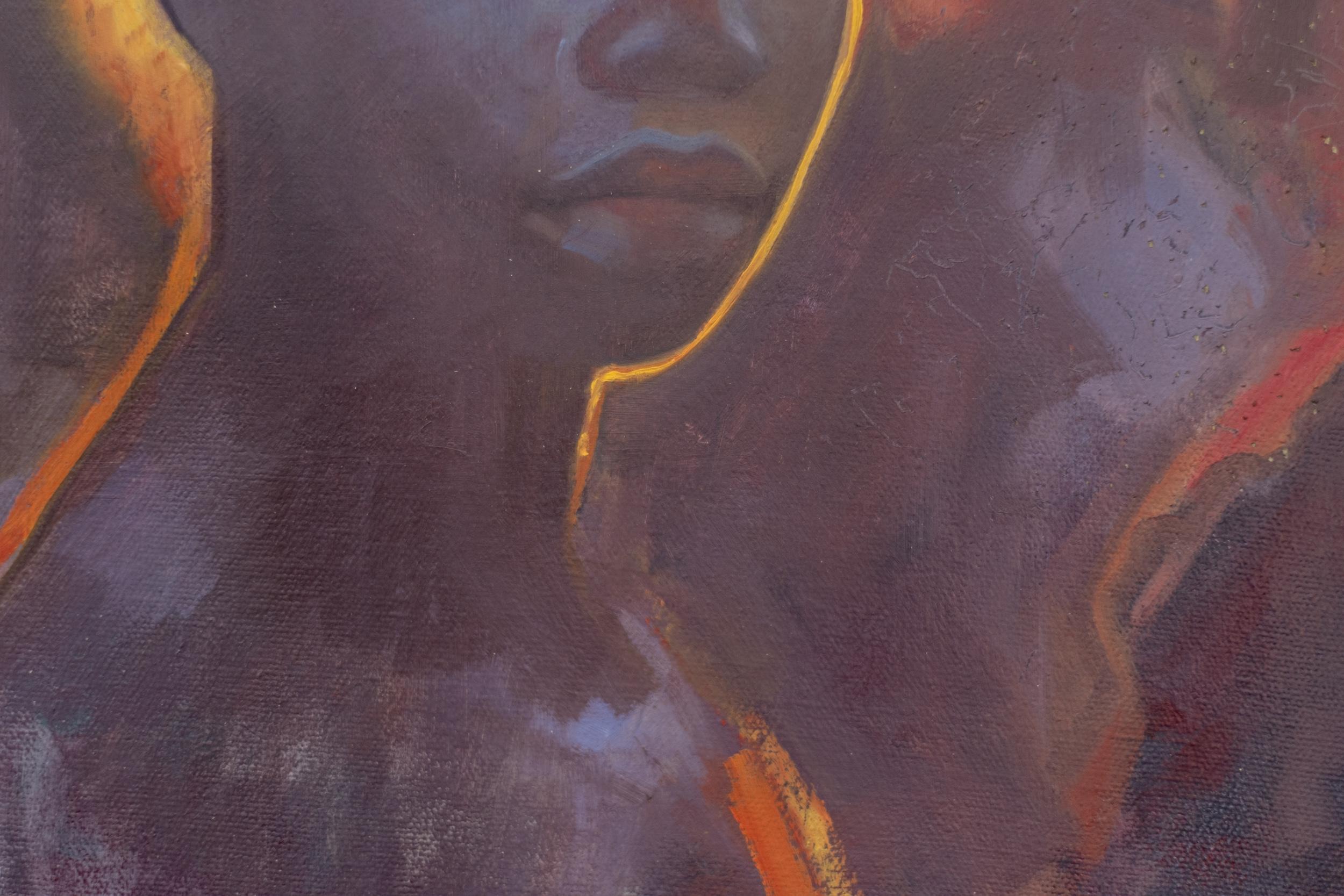 Twilight #2 - contemporary, figurative, portrait, oil on canvas For Sale 3
