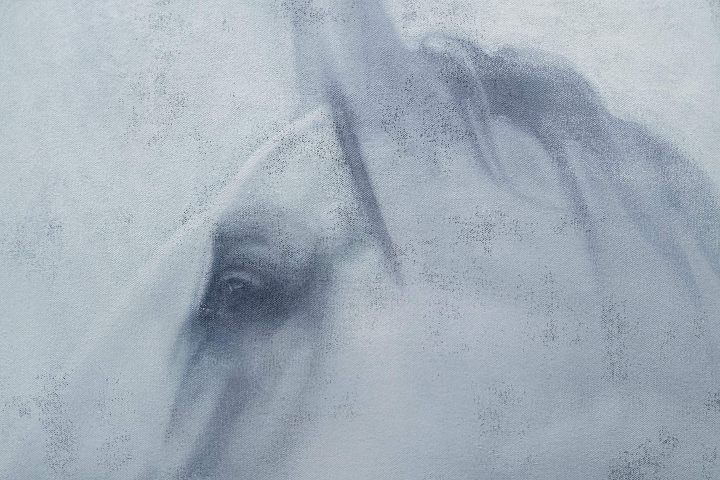 Este óleo figurativo de un caballo blanco es obra de Daniel Hughes.

El magistral trabajo de Daniel Hughes goza de gran prestigio internacional. Conocido por sus retratos excepcionalmente detallados y realistas. Hughes ha captado una imagen