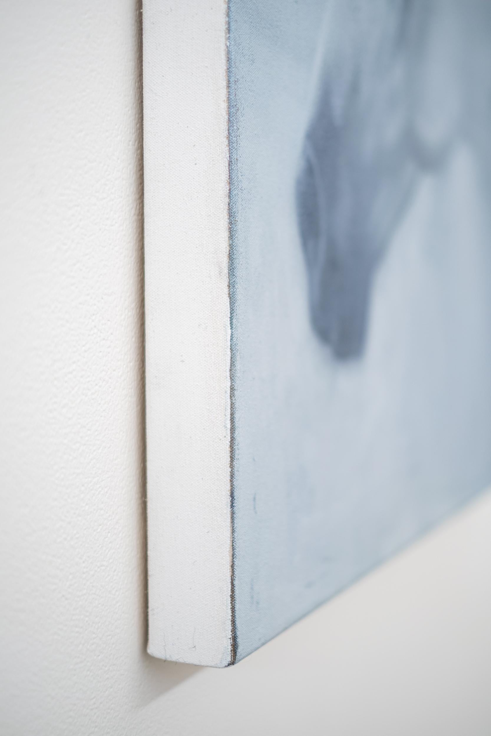 Caballo Blanco - contemporáneo, figurativo, animal, retrato, óleo sobre lienzo en venta 4