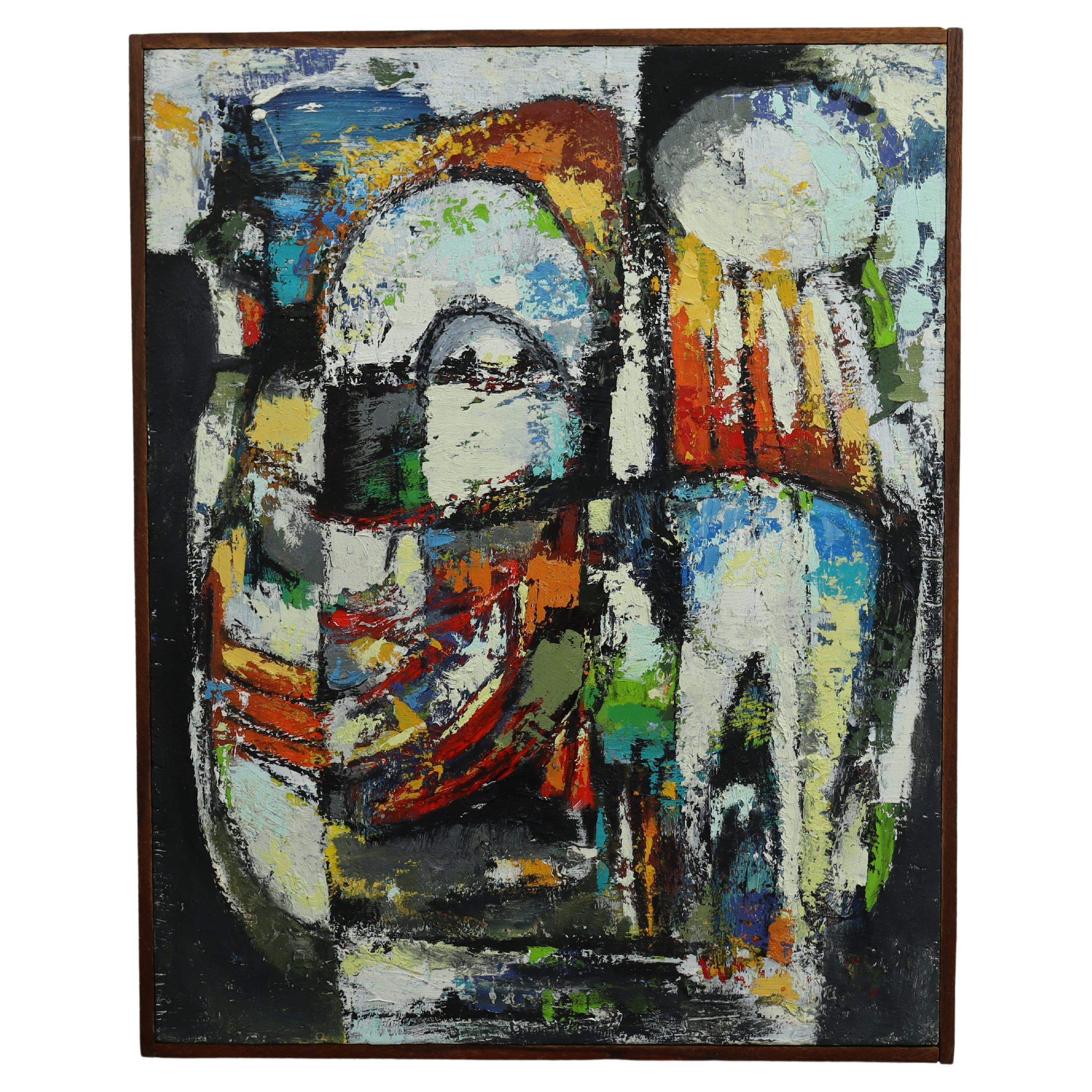 Daniel Hukill "The Clown" Circa 2018 Oil Painting on Board For Sale