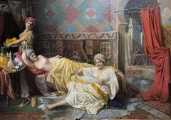Daniel Israel Orientalist Oil Painting "Great News"